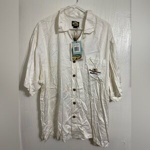 Tommy Bahama Magus’s Race car Camp 2000 Rayon Shirt Size XL Rayon Embroidered